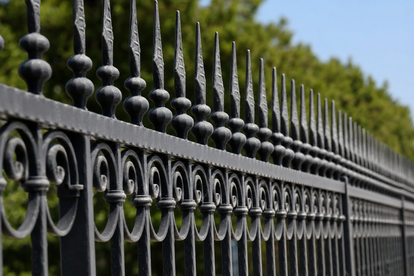 Ornamental iron fence installation