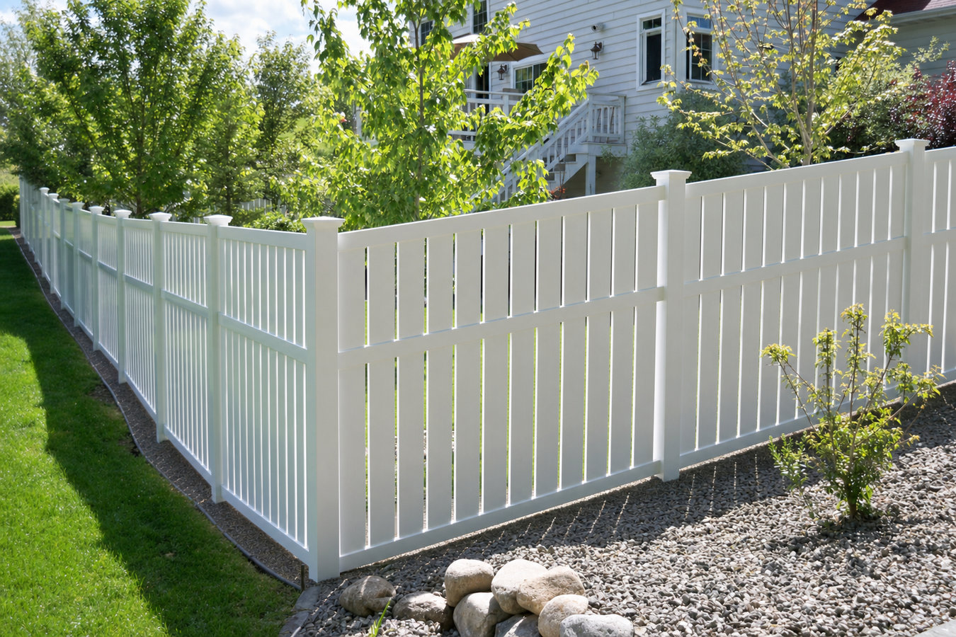Vinyl fence installation