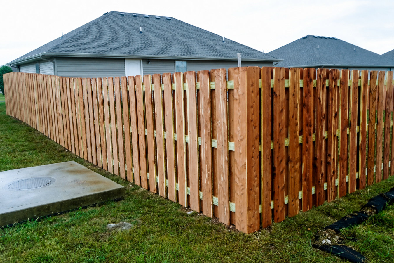 Wood fence installation